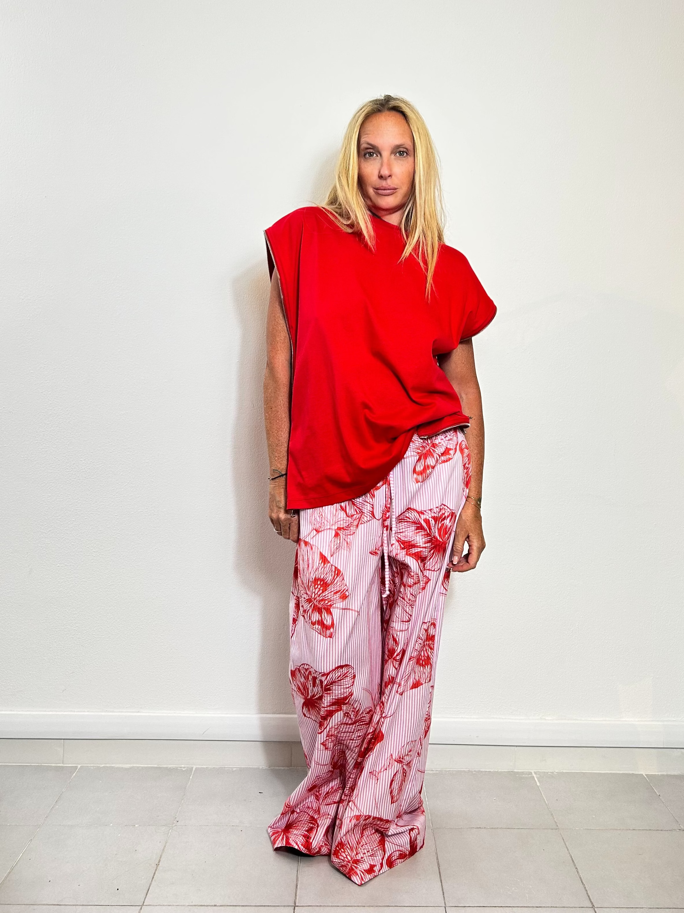 Pantalone butterfly red