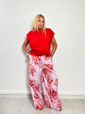 Pantalone butterfly red